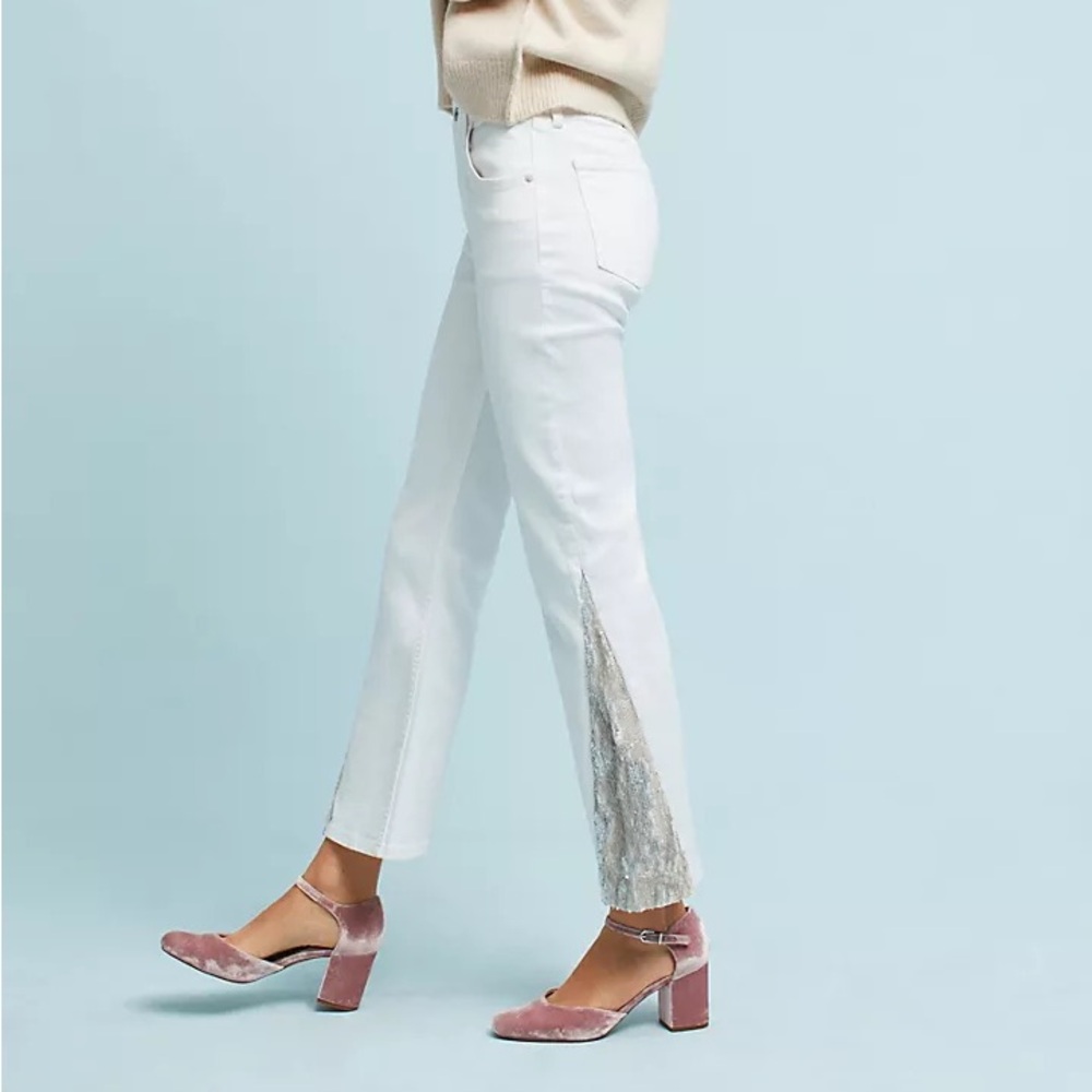 Anthropologie Pilcro Mermaid Sequin Flare Crop